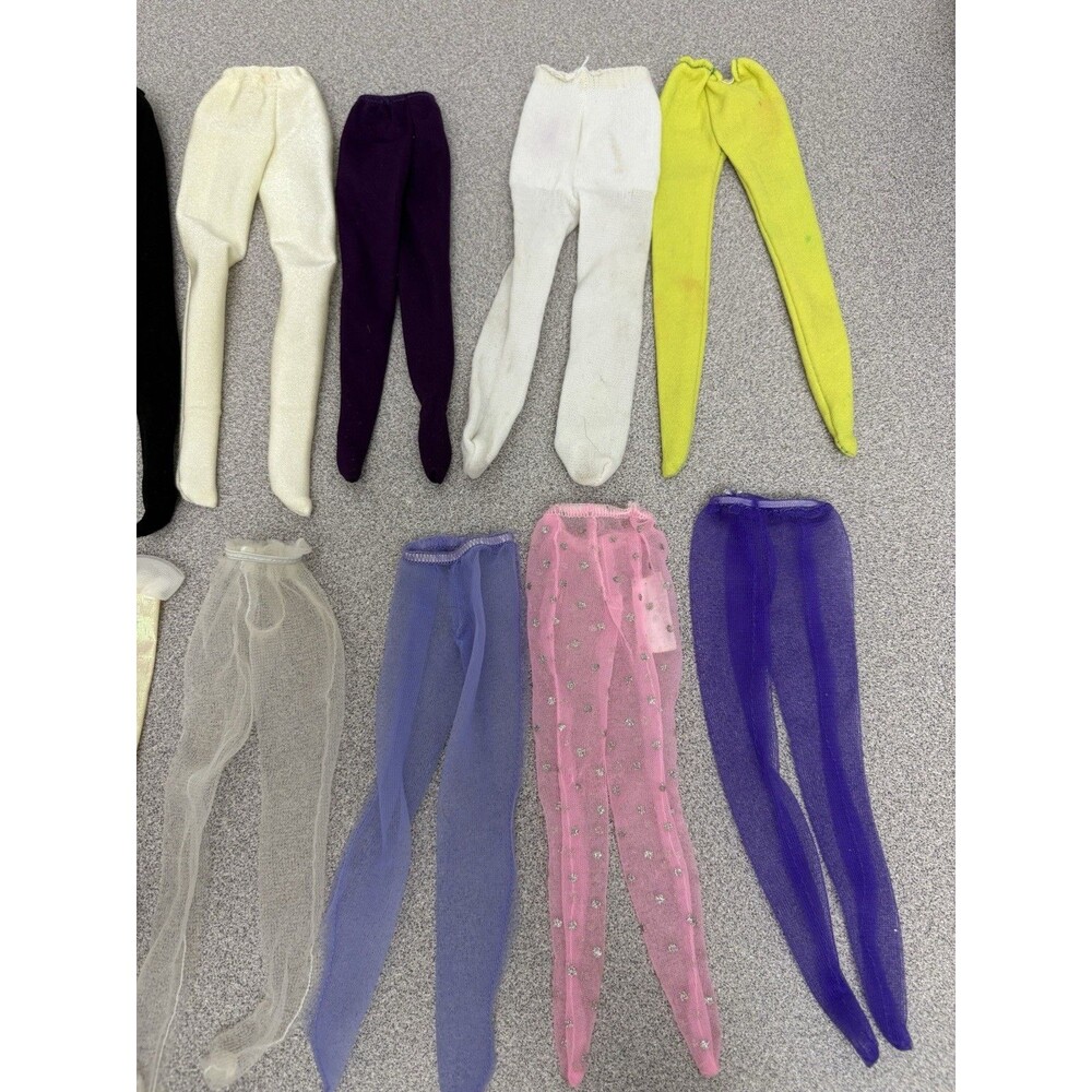 Vintage Barbie Lot Tights, Sheer & Opaque, Socks, Leg Warmers, Fingerless Gloves - Picture 2 of 11